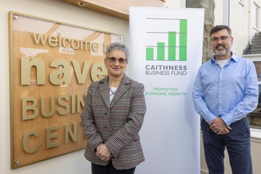 Trudy Morris, Executive Director of the Caithness Business Fund and CEO of Caithness Chamber of Commerce and Dave Calder, Head of Sustainability and Socio Economics at NRS Dounreay.